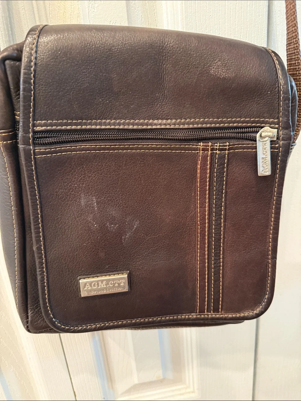 Women's Brown Leather Crossbody Shoulder Bag